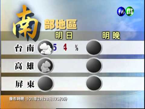 二月二十八日華視晚間氣象