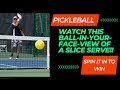 Pickleball pro films the incoming view of his slice serve￼
