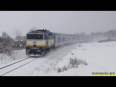 Sp 1643/1644 (754.019) v zasněženém Mořkově, 16.1.2016