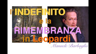 L'INDEFINITO e la RIMEMBRANZA in Leopardi