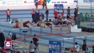Val de Reuil 2018 : Finale 60 m haies Juniors M (Just Kwaou-Mathey en 7''74) Val de Reuil 2018 : Finale 60 m haies Juniors M (Just Kwaou-Mathey en 7''74)