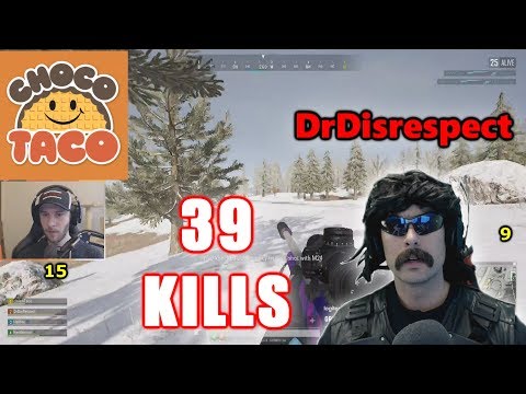 ChocoTaco, DrDisrespect, Halifax & Hambinooo - 39 KILLS - M249+M24 - SQUAD