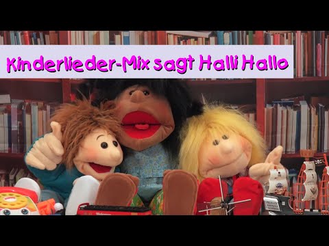 Kinderlieder-Mix sagt Halli Hallo || Kinderlieder mit Puppen