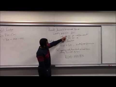 Math 2003 / 2009 Lecture 4 - Revenue, Profit, Breaking Even, and Linear Depreciation