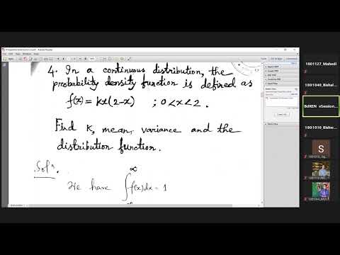 L-7 Problems on Continuous Probability Distribution // Math-203 // NI sir// L-2 T-II // 28 Feb 2021