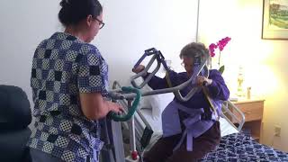 Sit-to-stand patient transfer lift demonstration