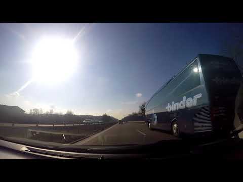 Driving on the Bundesautobahn A7 Starting from Finningen to Illertal