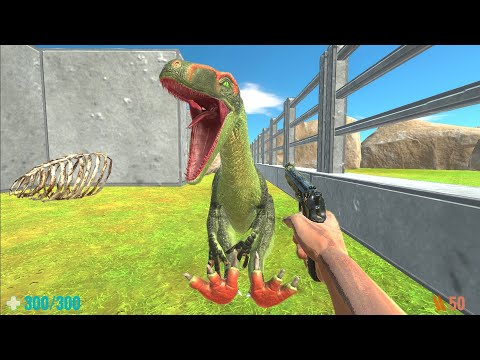 FPS Avatar with all weapons vs Dinosaurs - Animal Revolt Battle Simulator
