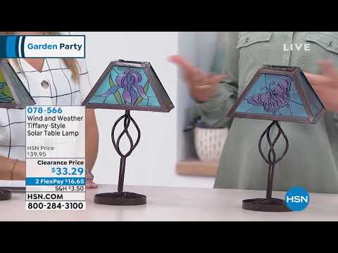 Wind and Weather Dragonfly Solar TiffanyStyle Table Lamp