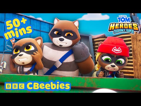 トムとジェリーといたずらリス | コンピレーション | CBeebies (Talking Tom Heroes take on The Raccoons | Compilation | CBeebies)