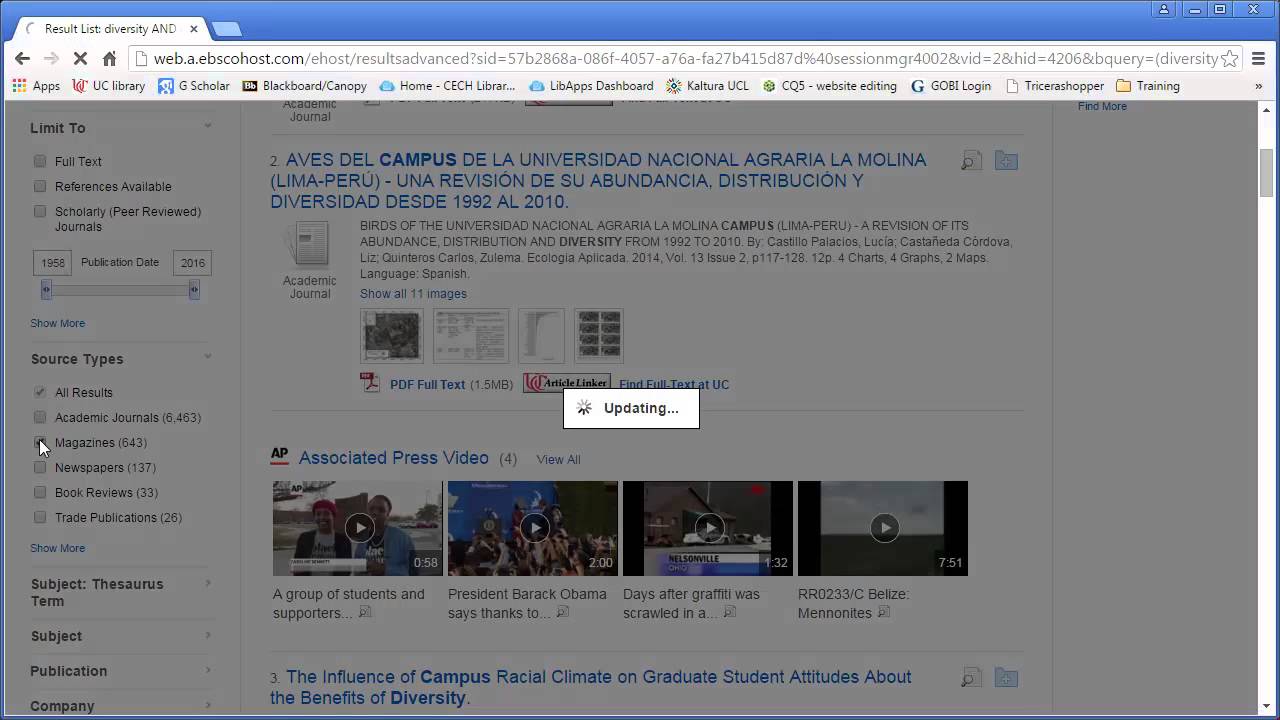Basics of Academic Search Complete at UC Libraries