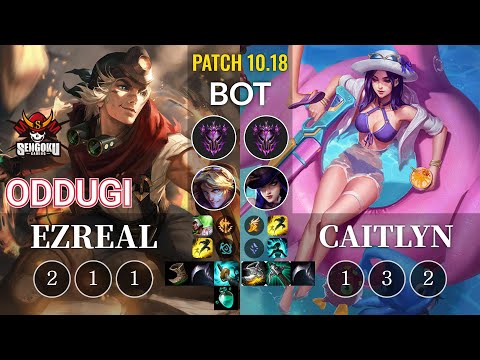 SG OdduGi Ezreal vs Caitlyn Bot - KR Patch 10.18