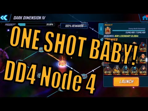 Dark Dimension 4 Global 1 / Node 4 ONE SHOT! Marvel Strike Force