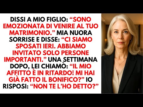 Le ho detto che ero emozionata per il matrimonio, mia nuora rispose: “Ci siamo sposati ieri…”