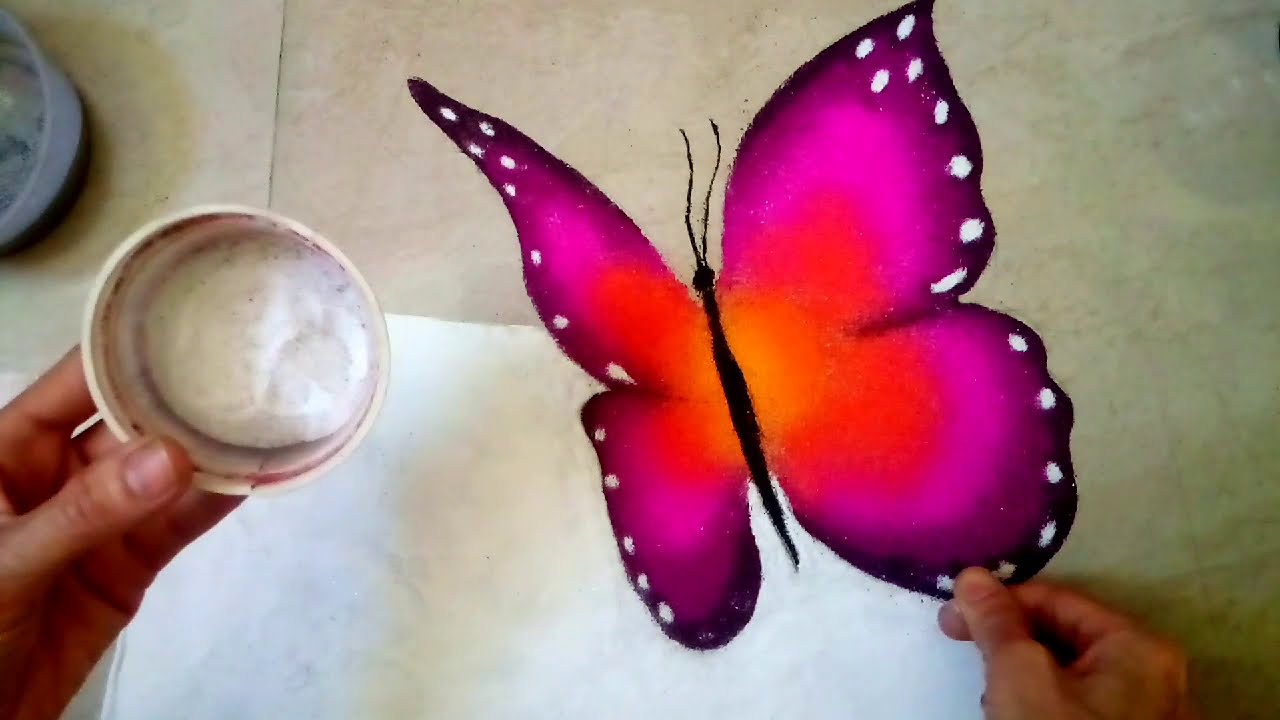 beautiful butterfly 3d poster rangoli design by sheela art
