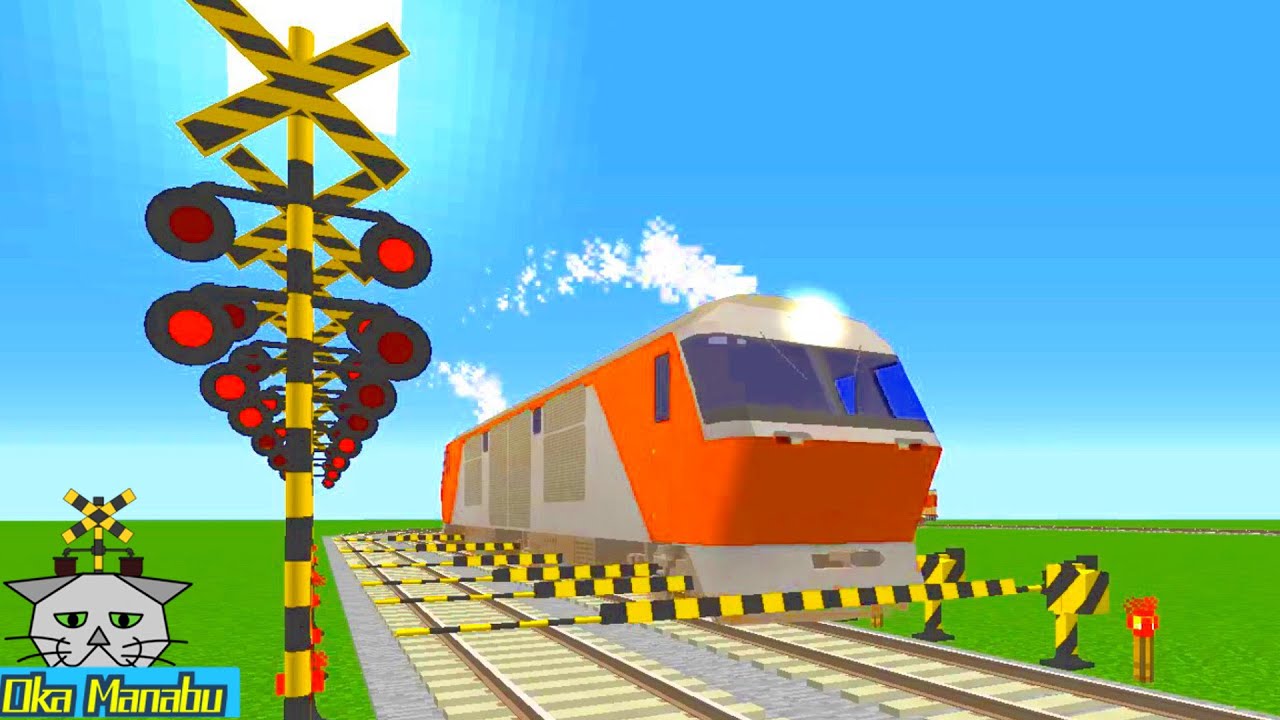 【踏切アニメ】Train Railway Railroad Crossing Animation Minecraft  電車とふみきり k003