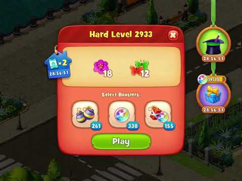 Gardenscapes Level 2933 With No Boosters - Hard Level