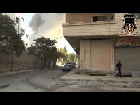 سقوط صاروخ أرض-أرض على بلدة السبينة في ريف دمشق أثناء محاولة الفرقة الرابعة حرس دمشق إستعادة الأبنية التي سيطرت عليها قوات النظام في البلدة