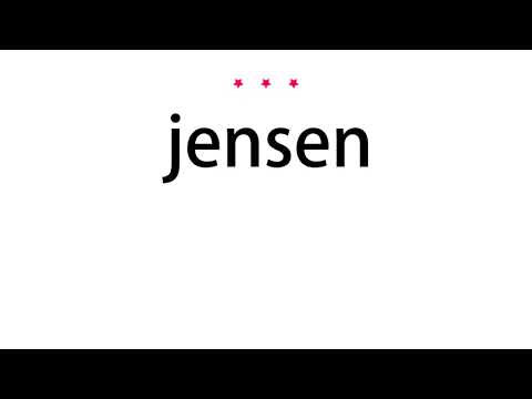 How to pronounce jensen - Vocab Today