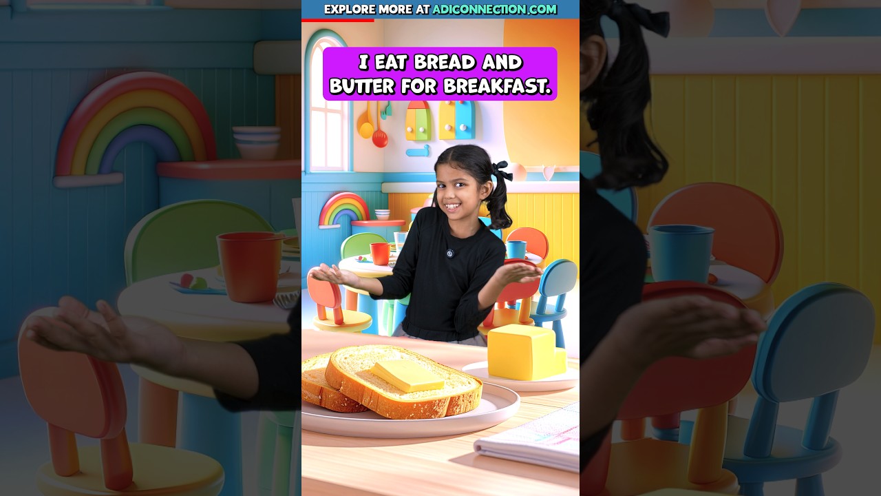What Do You Eat for Breakfast? 🥪 | Adi & Daddy English Conversation | Kids Adi Connection #shorts