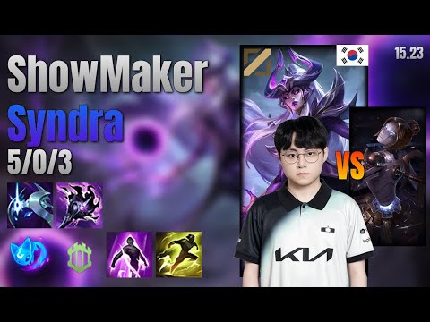 ShowMaker Mid Syndra vs Orianna lol KR solo rank Full Game 15.23 | 쇼메이커 신드라 vs 오리아나