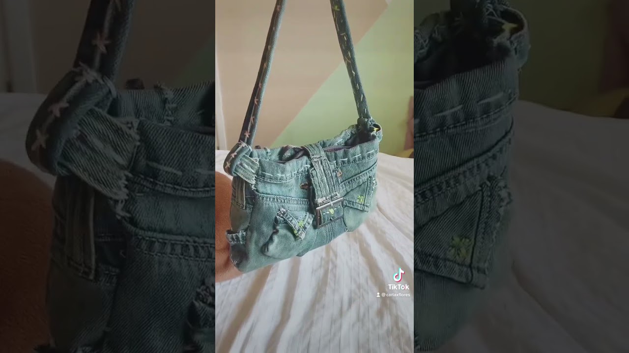 Upcycling my old denim into this cute y2k shoulder bag!