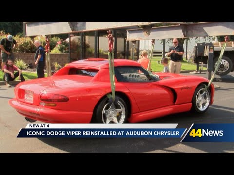 Iconic Dodge Viper reinstalled at Audubon Chrysler