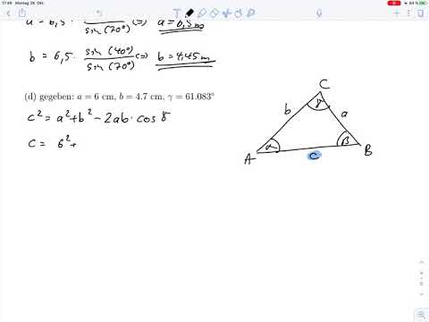 Übungsblatt1.3 – Sinussatz und Kosinussatz Aufg.15