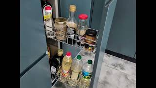 Современная угловая серо-синяя кухня Проект 133 фото 8