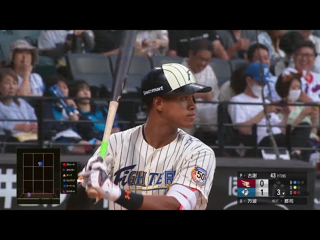 【3回裏】まさに弾丸ライナー!! ファイターズ・万波中正 スタンド上段へのソロホームラン!!  2024年7月17日 北海道日本ハムファイターズ 対 東北楽天ゴールデンイーグルス