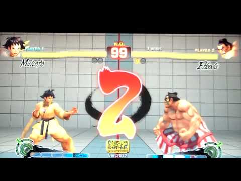 Super Arcade's Friday Dojo SF 4 AE Team Seaslug (Makoto) vs Millertime (E. Honda)