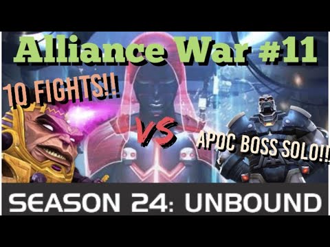 MCOC - Alliance War - Season 24 - War #11 - 10 Fights!! - G2099 VS Apocalypse Boss Solo!!