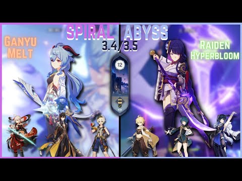 C0 RAIDEN Hyperbloom & C0 GANYU Melt | Spiral Abyss 3.4/3.5 | Genshin Impact