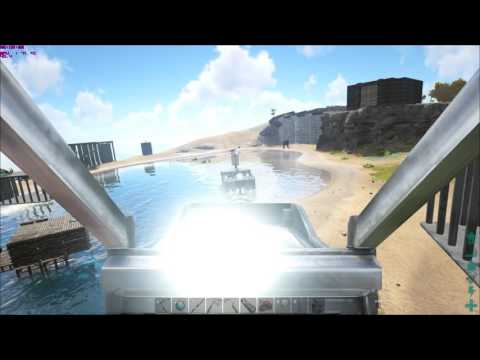 Ark Survival Evolved - Exploding Battleship by Rocket Turret (Raft)