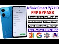 Infinix Smart 7 7 HD Frp Bypass New Update 2025 Palm Store Not Working Share Article Not Working