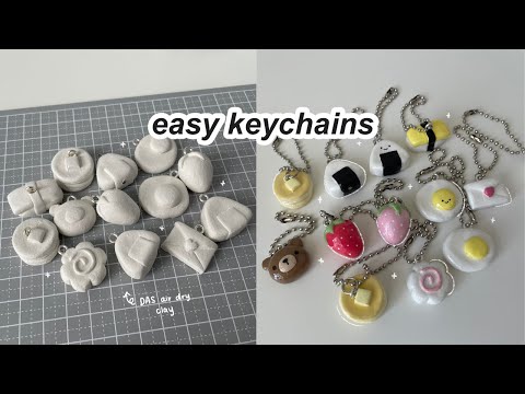 How to Make Easy Air Dry Clay Keychains (for beginners)
