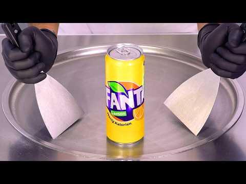 Fanta Lemon — Ice Cream Rolls | Satisfying Visual ASMR