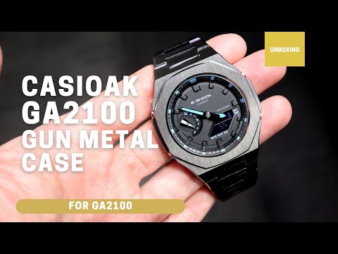 CasiOak GA2100 Metal Gun Metal Steel case Casio G-Shock GA-2100/2110