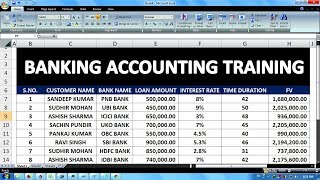 Exercise 05 | Excel Practice Book | How To Make FD Banking Accounting Database In Ms Excel