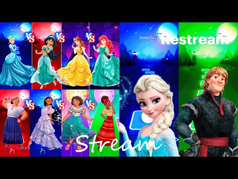 LifeStream FROZEN Elsa Vs Anna Vs Kristoff Vs Olaf etc | Tiles Hop Vs Dancing Road vs Rolling Twins