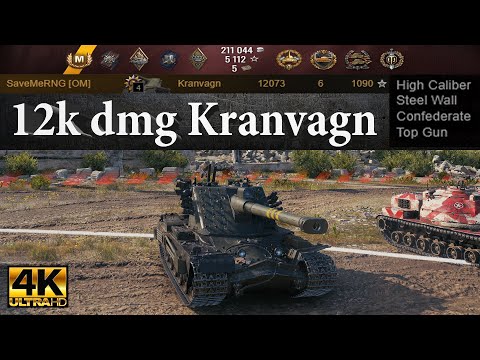 Kranvagn video in Ultra HD 4K🔝 12k dmg Hill domination, close last sec 🔝 World of Tanks ✔️