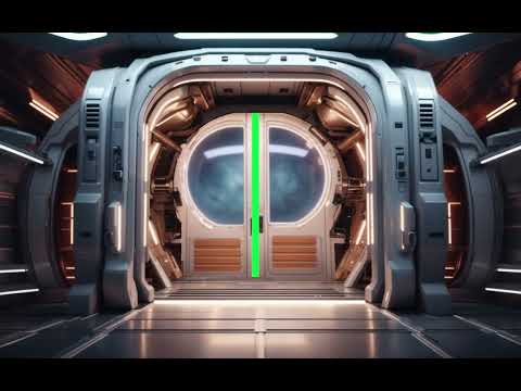 Spaceship door 5 (Opening & Closing, with sound) Royalty Free green screen footage
