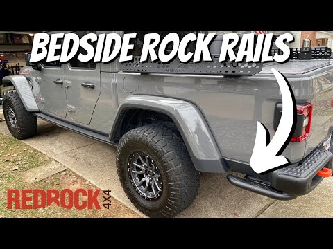 Jeep Gladiator Mojave JT RedRock Bed Side Rock Rails Review & Install