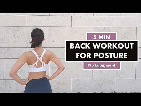 5 min Back Workout for Posture | Exercises to Improve Posture & for a Straight Back