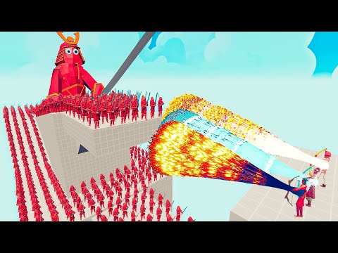 100x SAMURAI + 2x GIANT vs 3x EVERY GOD - Totally Accurate Battle Simulator TABS