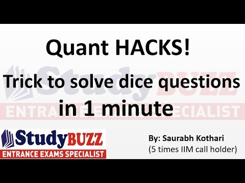 Quant HACKS- Trick to solve probability dice questions in 1 minute! Quant HACKS- Trick to solve probability dice questions in 1 minute!
