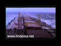 Huge ship sailing in biggest ocean waves ever 