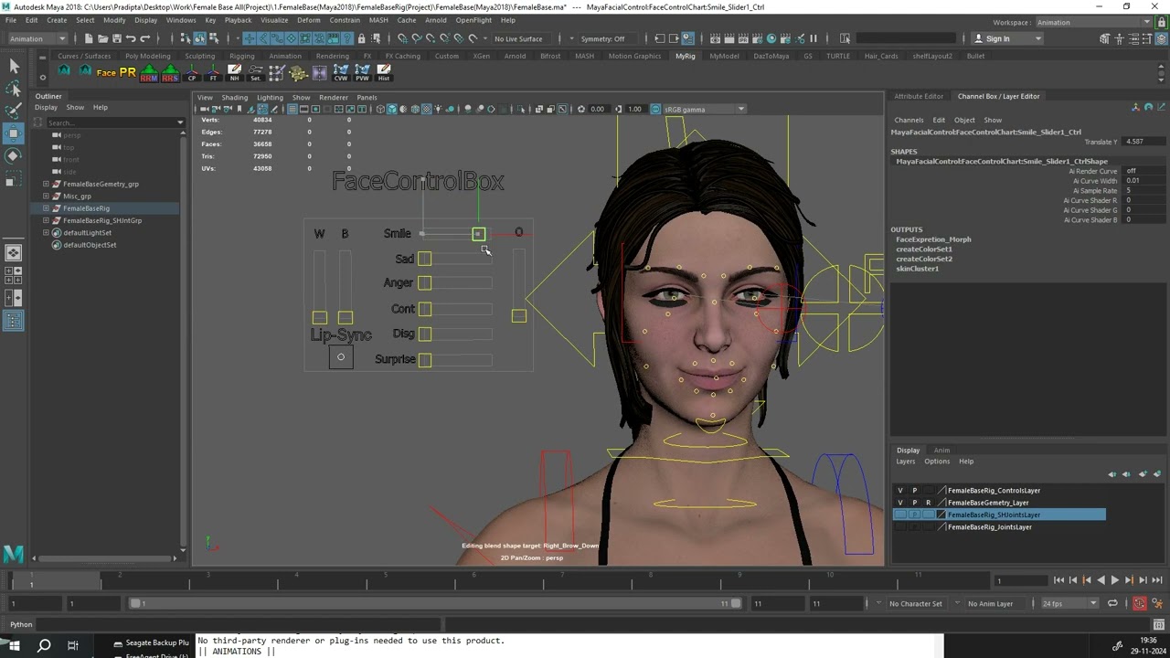 Female Base Model Full Rig 3D Model