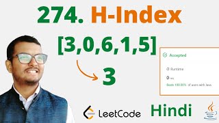 YouTube video '274. H-Index || Java || Leetcode || Hindi'