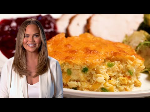 Chrissy Teigen Walks Through Her Jalapeño Corn Cheddar Pudding